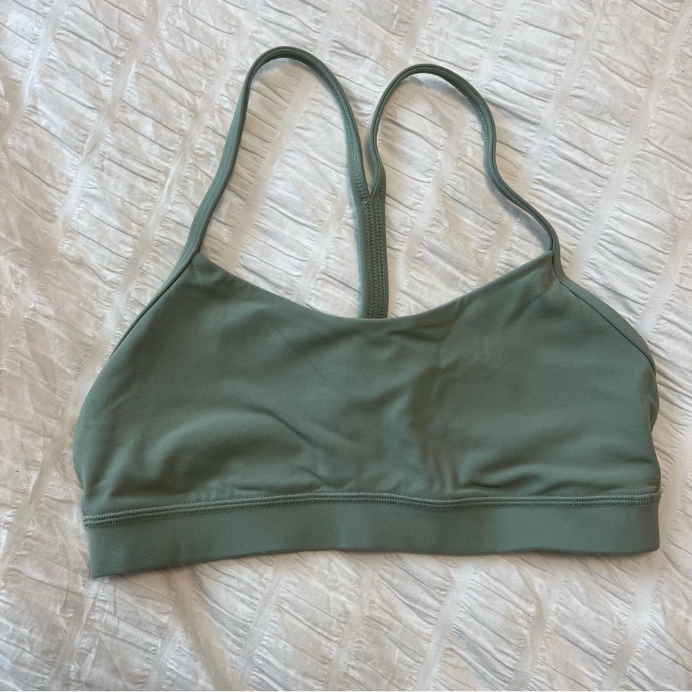 Lululemon Sag Green Power Y Sports Bra